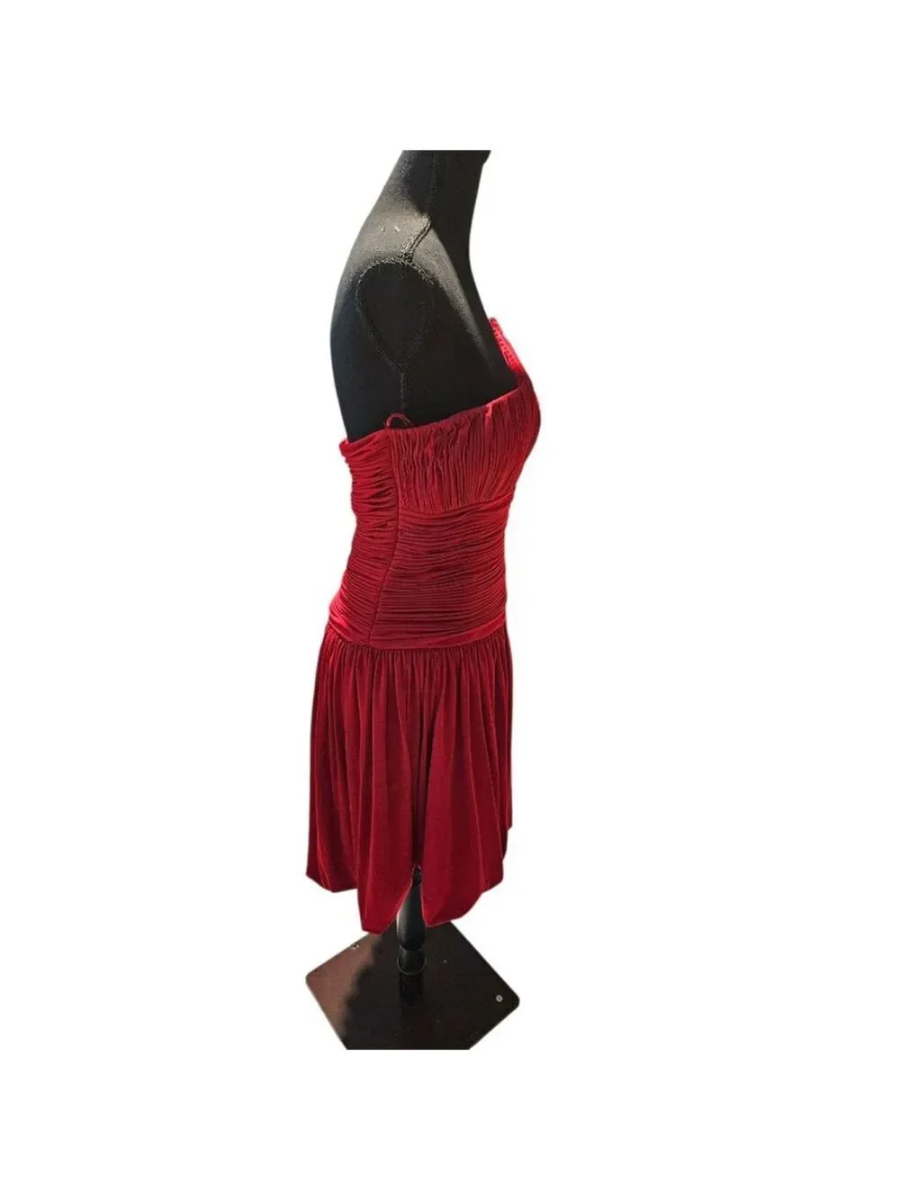 Jovani Red One Shoulder Dress with Silver Chain Rhinestone Strap Size 8 - Picture 10 of 17